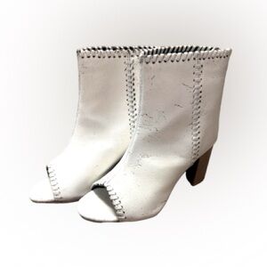 Roper Boots Betsy Open Toe Vintage White Leather Size 7.5 PRISTINE CONDITION